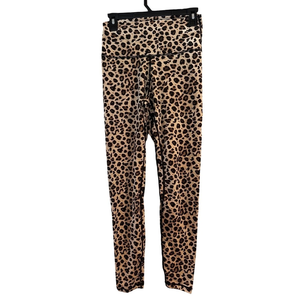 Colorfulkoala Womens Leopard Print High Waisted Yoga Leggings Brown Tan Size M